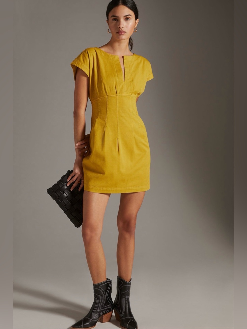 Maeve Yellow corset shift dress  Dress NWOT